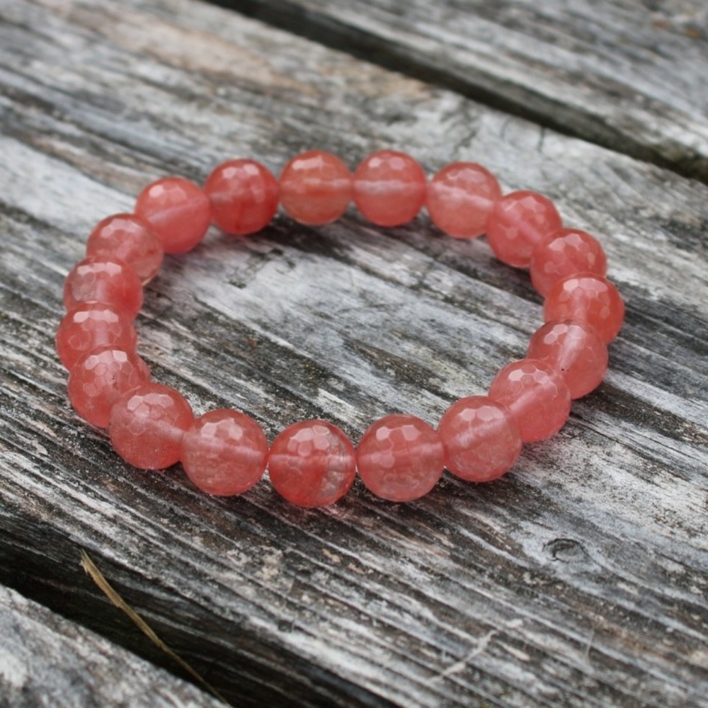 Faceted Cherry Quartz bracelet